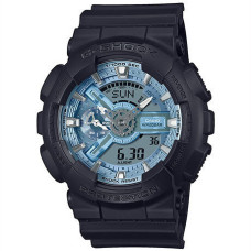 Casio G-Shock GA-110CD-1A2ER Ανδρικό Αναλογικό-Ψηφιακό Ρολόι Μαύρο με Μπλε Καντράν, Χρονόμετρο 1/1000 και Αντοχή στο Νερό 200m